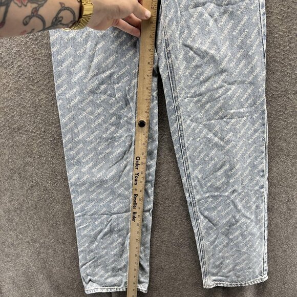Playboy PacSun Jeans Womens 22 Light Wash All Over Logo High Rise Denim - Picture 7 of 10